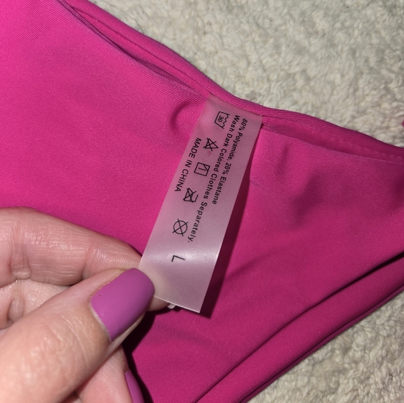 5/$40 NWOT SHEIN HOT PINK STRING BIKINI BOTTOM SIZE LARGE - Picture 2 of 2